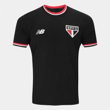 Camisa São Paulo New Balance Retrô Masculina - Preto