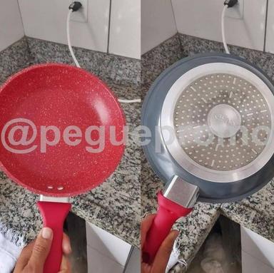 Frigideira 26 cm ColorStone de alumínio com antiaderente Titânio, ALU8358-TI, Euro Home