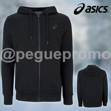 Jaqueta Masculina ASICS com Capuz Moletom Canguru com Fleece
