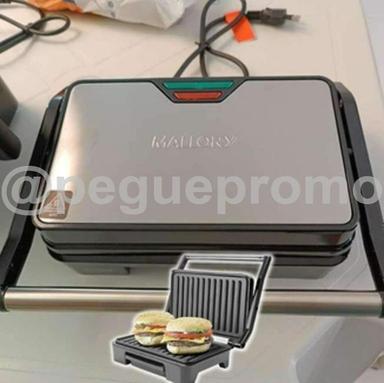 Grill Asteria Compact Mallory Grill Multifunção, Luzes Indicadoras De Funcionamento, Alça Com Toque-frio E Trava De Segurança 220v